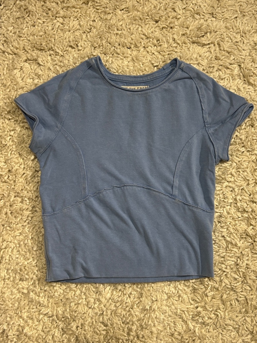 Free people - protagonist tee - We The Free Light Blue Scoop Neck Cropped Tee